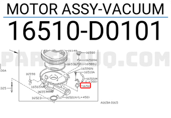 Nissan 16510D0101 MOTOR ASSY-VACUUM