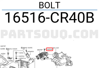 Nissan 16516CR40B BOLT