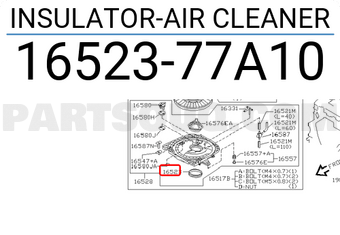 Nissan 1652377A10 INSULATOR-AIR CLEANER