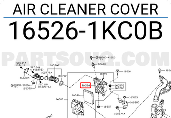 Nissan 165261KC0B AIR CLEANER COVER
