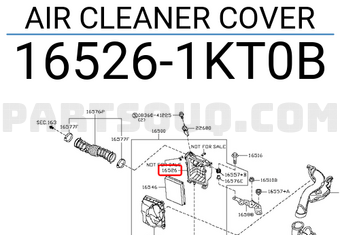 Nissan 165261KT0B AIR CLEANER COVER