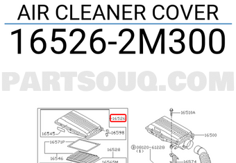 Nissan 165262M300 AIR CLEANER COVER