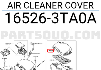 Nissan 165263TA0A AIR CLEANER COVER