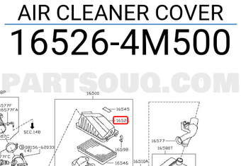 Nissan 165264M500 AIR CLEANER COVER