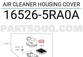 Nissan 165265RA0A AIR CLEANER HOUSING COVER