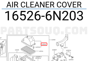 Nissan 165266N203 AIR CLEANER COVER