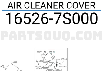 Nissan 165267S000 AIR CLEANER COVER