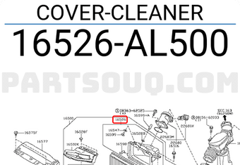 Nissan 16526AL500 COVER-CLEANER