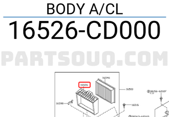 Nissan 16526CD000 BODY A/CL