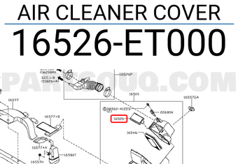 Nissan 16526ET000 AIR CLEANER COVER