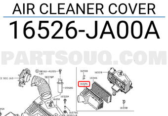 Nissan 16526JA00A AIR CLEANER COVER