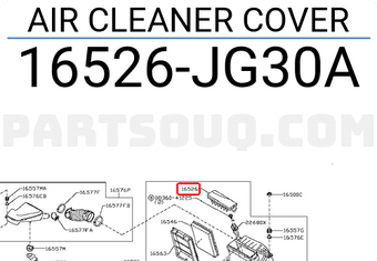 Nissan 16526JG30A AIR CLEANER COVER