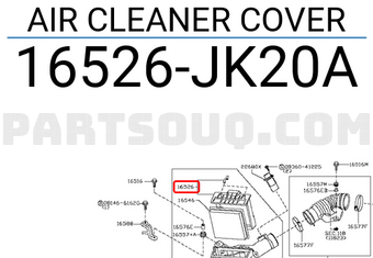 Nissan 16526JK20A AIR CLEANER COVER