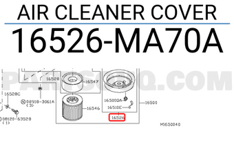 Nissan 16526MA70A AIR CLEANER COVER