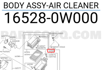 Nissan 165280W000 BODY ASSY-AIR CLEANER