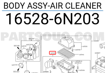 Nissan 165286N203 BODY ASSY-AIR CLEANER