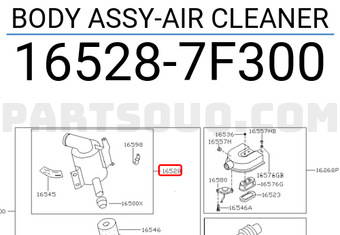 Nissan 165287F300 BODY ASSY-AIR CLEANER