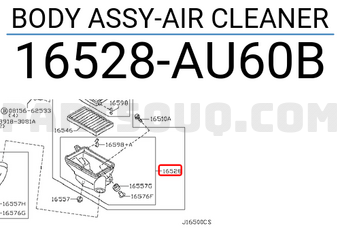 Nissan 16528AU60B BODY ASSY-AIR CLEANER