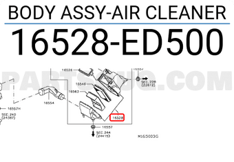 Nissan 16528ED500 BODY ASSY-AIR CLEANER