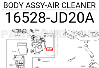 Nissan 16528JD20A BODY ASSY-AIR CLEANER