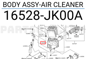 Nissan 16528JK00A BODY ASSY-AIR CLEANER