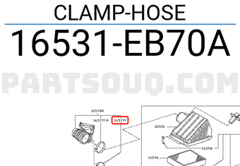 Nissan 16531EB70A CLAMP-HOSE