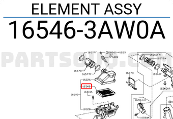 Nissan 165463AW0A ELEMENT ASSY