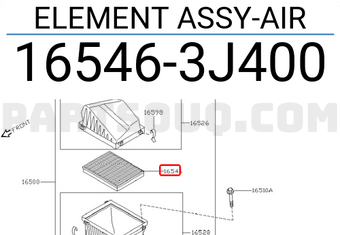 Nissan 165463J400 ELEMENT ASSY-AIR