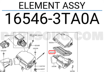 Nissan 165463TA0A ELEMENT ASSY