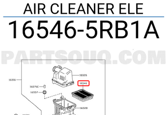 Nissan 165465RB1A AIR CLEANER ELE