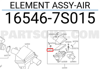 Nissan 165467S015 ELEMENT ASSY-AIR