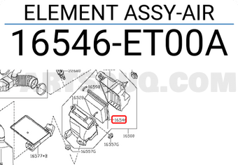Nissan 16546ET00A ELEMENT ASSY-AIR