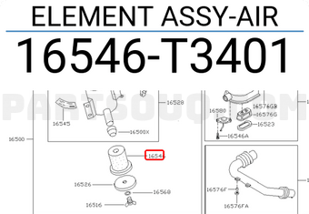 Nissan 16546T3401 ELEMENT ASSY-AIR
