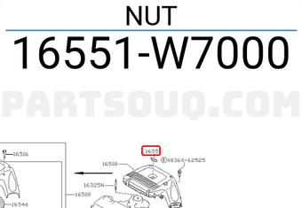 Nissan 16551W7000 NUT