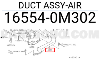 Nissan 165540M302 DUCT ASSY-AIR
