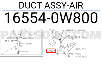 Nissan 165540W800 DUCT ASSY-AIR