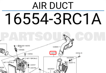Nissan 165543RC1A AIR DUCT