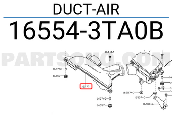 Nissan 165543TA0B DUCT-AIR
