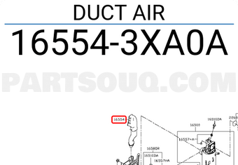 Nissan 165543XA0A DUCT AIR