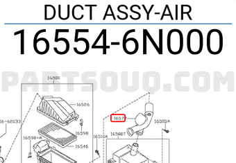 Nissan 165546N000 DUCT ASSY-AIR