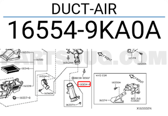 Nissan 165549KA0A DUCT-AIR