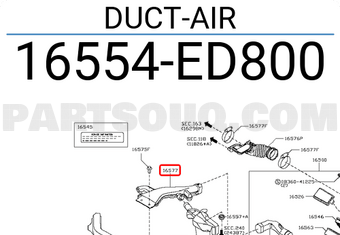 Nissan 16554ED800 DUCT-AIR
