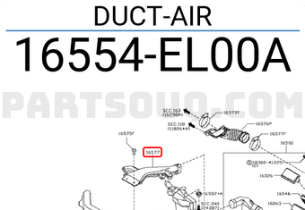 Nissan 16554EL00A DUCT-AIR