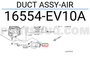 Nissan 16554EV10A DUCT ASSY-AIR