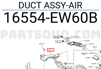 Nissan 16554EW60B DUCT ASSY-AIR