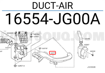 Nissan 16554JG00A DUCT-AIR
