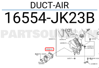 Nissan 16554JK23B DUCT-AIR