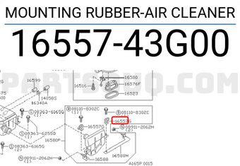 Nissan 1655743G00 MOUNTING RUBBER-AIR CLEANER