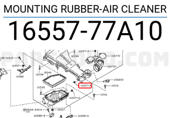 Nissan 1655777A10 MOUNTING RUBBER-AIR CLEANER