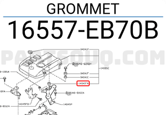 Nissan 16557EB70B GROMMET